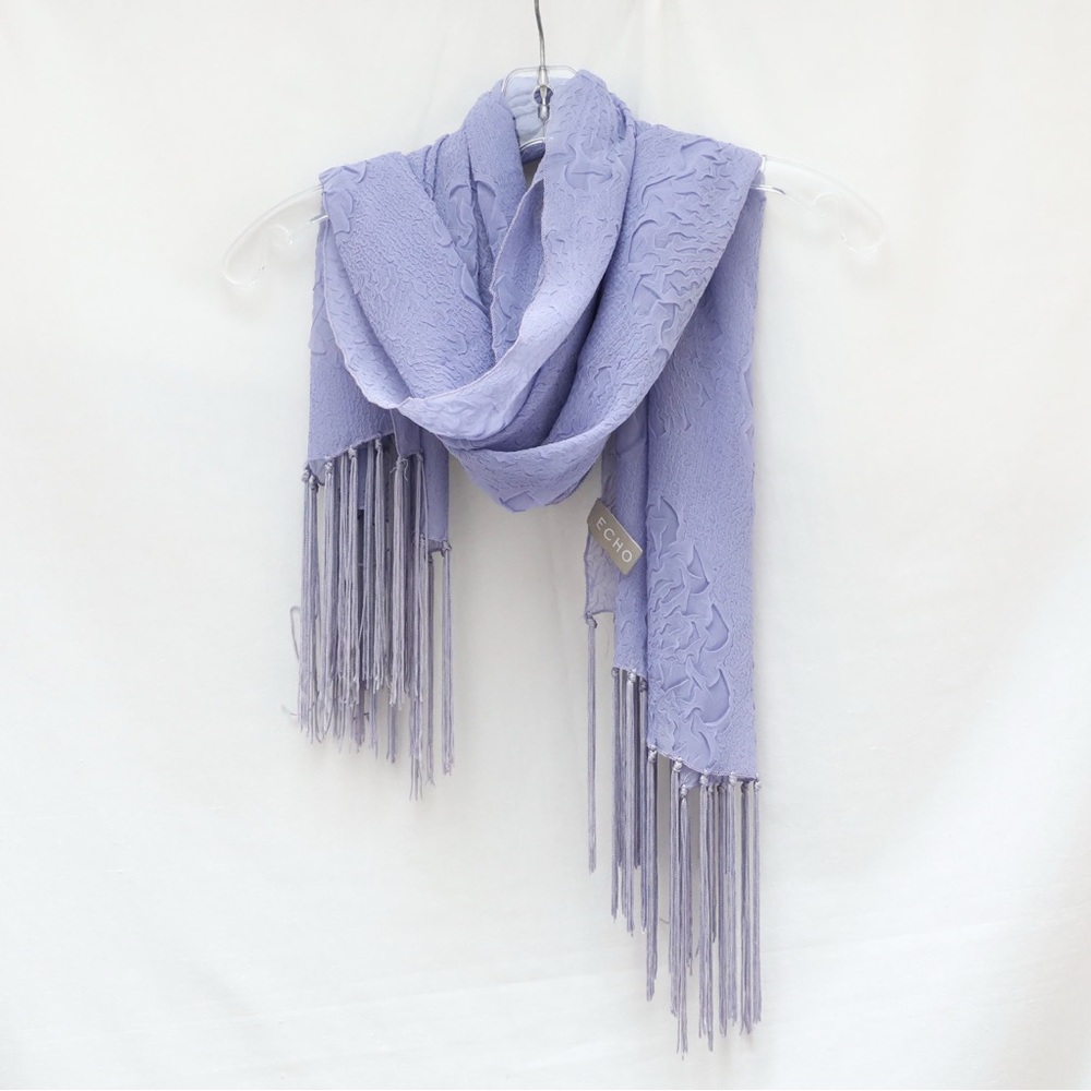 Echo lavender lilac pashmina scarf pastel purple floral textured NWOT spring